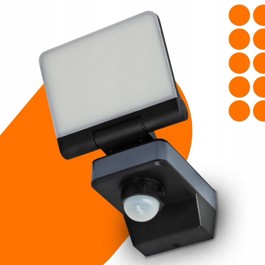 LED-reflektor med bevægelses- og skumringssensor LED/24W/230V 4200K IP54 sort