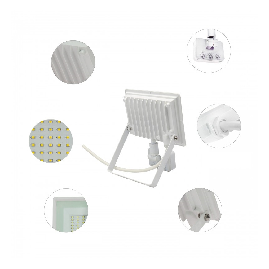 LED-reflektor med bevægelsessensor NOCTIS LUX 3 LED/50W/230V 4000K IP44 hvid