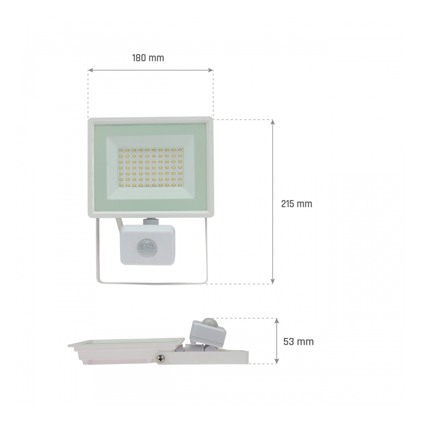LED-reflektor med bevægelsessensor NOCTIS LUX 3 LED/50W/230V 4000K IP44 hvid