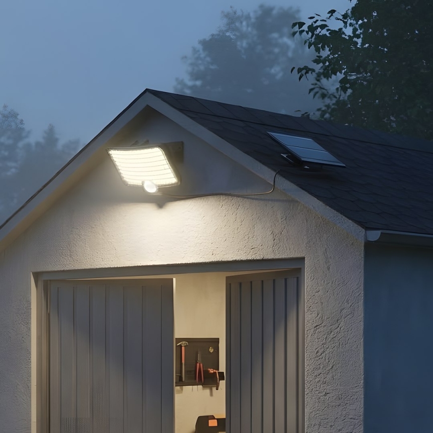 LED-reflektor med sensor og solcellepanel ALEX LED/5,5W/3,7V 1200 mAh IP44