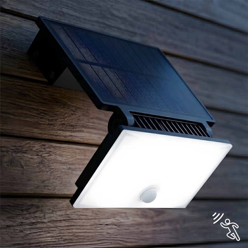 LED-reflektor med sensor og solpanel FUJI LED/8W/3,7V 2000 mAh IP44