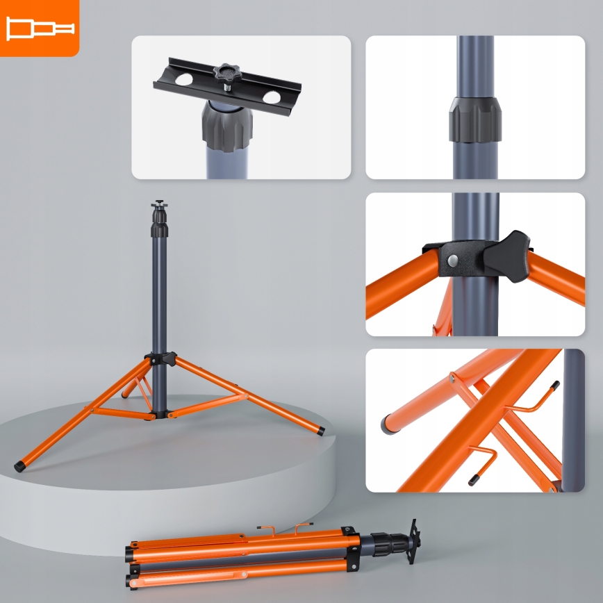 LED-reflektor med stativ 2xLED/100W/230V 4500K IP65 sort/orange
