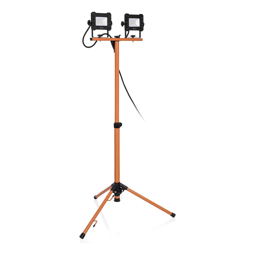 LED-reflektor med stativ 2xLED/10W/230V 4000K IP65 orange/sort