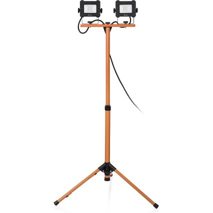 LED-reflektor med stativ 2xLED/10W/230V 4000K IP65 orange/sort