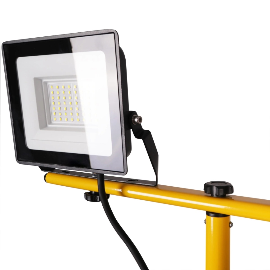 LED-reflektor med stativ 2xLED/30W/230V 6500K IP65 gul
