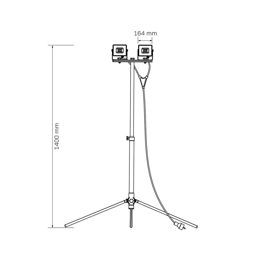 LED-reflektor med stativ 2xLED/30W/230V 6500K IP65 gul