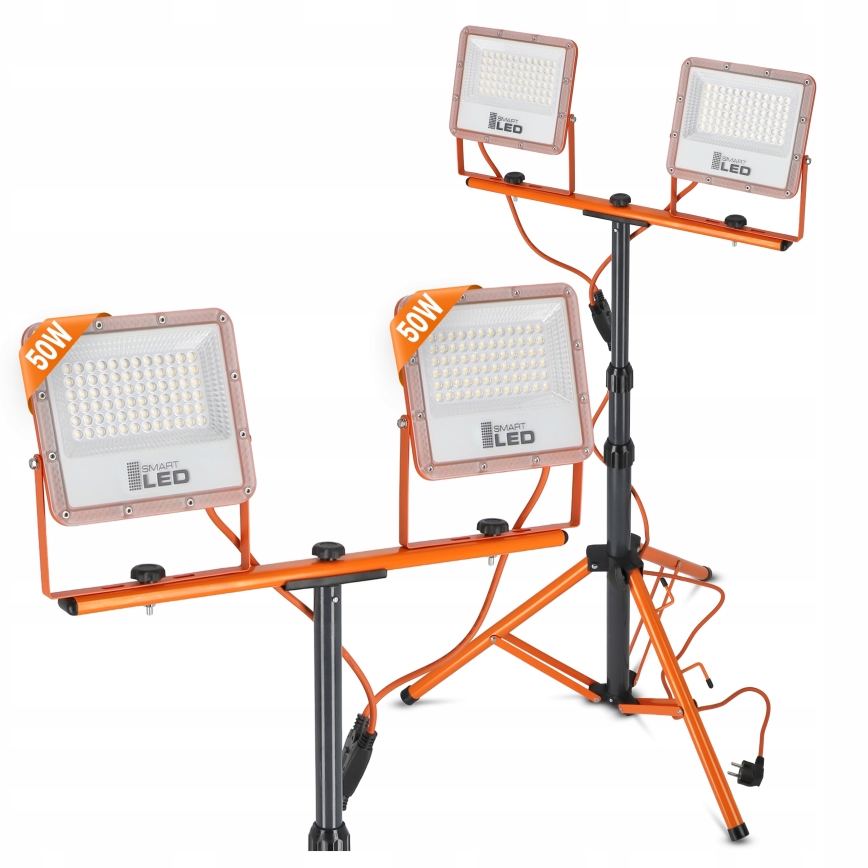 LED-reflektor med stativ 2xLED/50W/230V 4500K IP65 orange