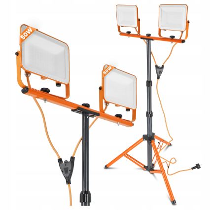 LED-reflektor med stativ 2xLED/50W/230V 4500K IP65 orange