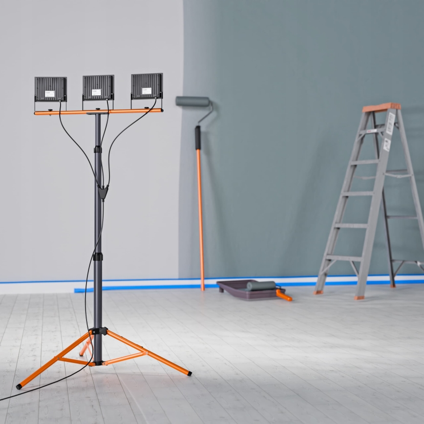 LED-reflektor med stativ 3xLED/50W/230V 4500K IP65 sort/orange