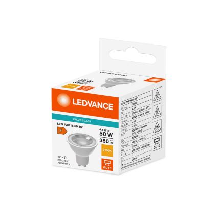 LED reflektorpære PAR16 GU10/4,5W/230V 2700K 36° - Ledvance