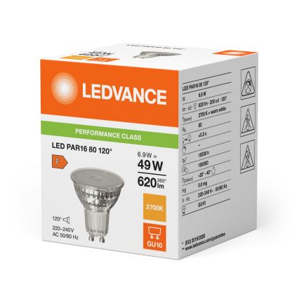 LED-reflektorpære PAR16 GU10/6,9W/230V 2700K 120° - Ledvance