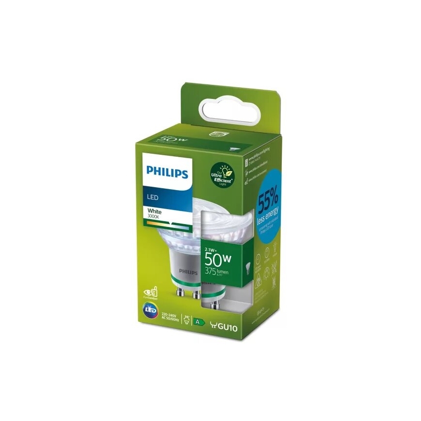 LED-reflektorpære ULTRAEFFICIENT Philips PAR16 GU10/2,1W/230V 3000K