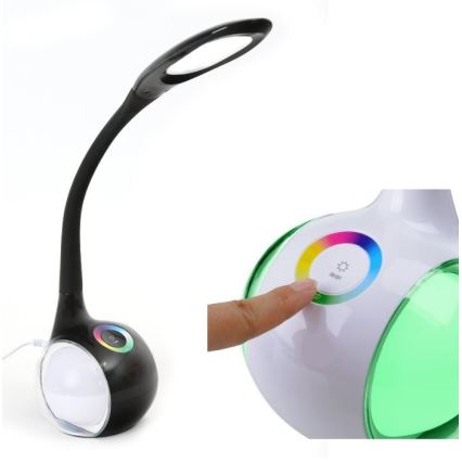 LED RGB bordlampe dæmpbar LED/7W/230V sort