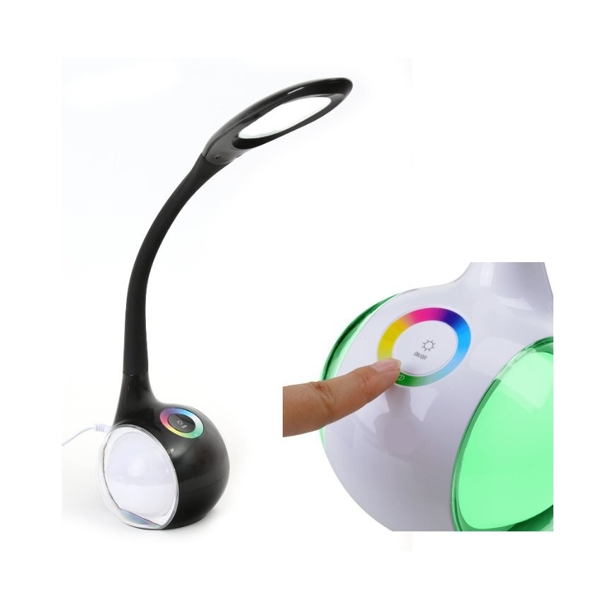 LED RGB bordlampe dæmpbar LED/7W/230V sort