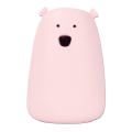LED RGB Børne touchlampe BEAR LED/0,8W/5V lyserød + USB