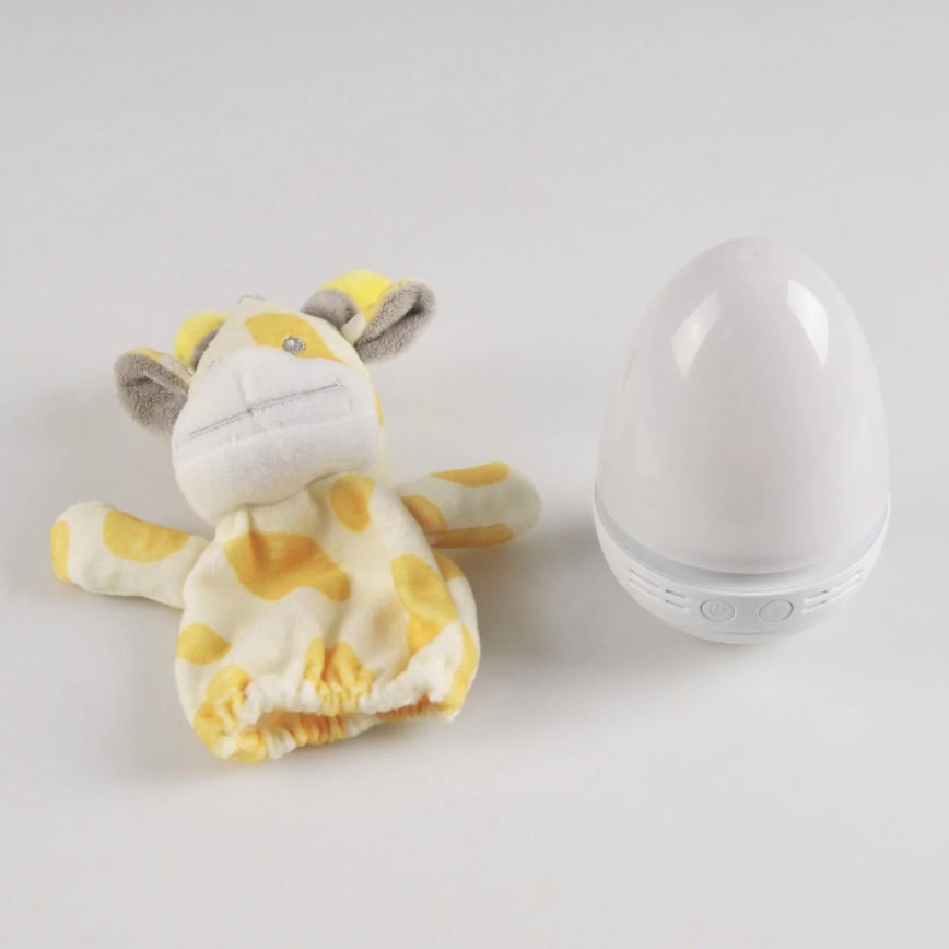 LED RGB Børne natlampe med melodi 3xAAA/5V giraf