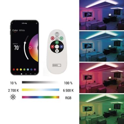 LED strip RGB+CCT dæmpbart GOSMART LED/21W/230V 5 m 2700-6500K IP44 Wi-Fi + fjernbetjening