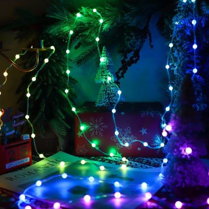 LED RGB Dæmpbar Lysgardin WIZARD 400xLED/USB 2x2m + fjernbetjening