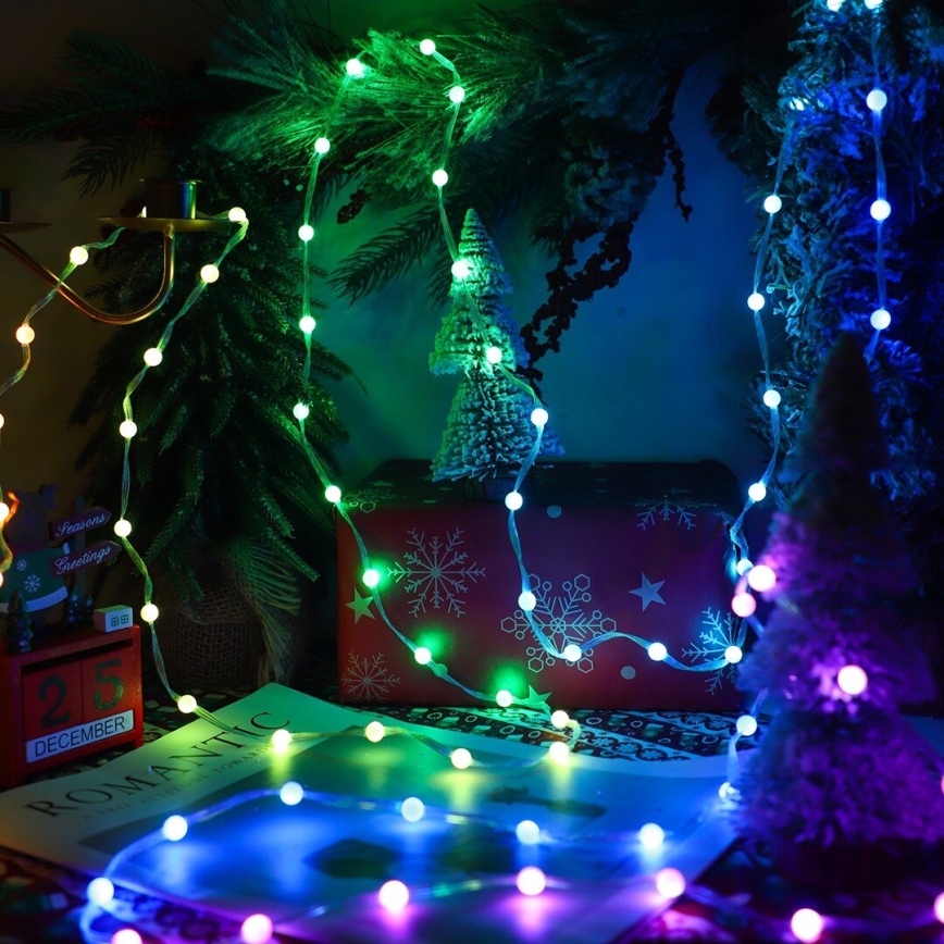 LED RGB Dæmpbar Lysgardin WIZARD 400xLED/USB 2x2m + fjernbetjening