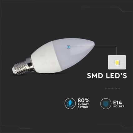 LED RGB dæmpbar pære E14/3,5W/230V 6400K + fjernbetjening