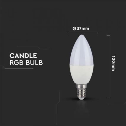 LED RGB dæmpbar pære E14/3,5W/230V 6400K + fjernbetjening