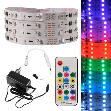LED RGB Dæmpbar LED-strimmel MAGIC 2 m LED/12W/230V + fjernbetjening