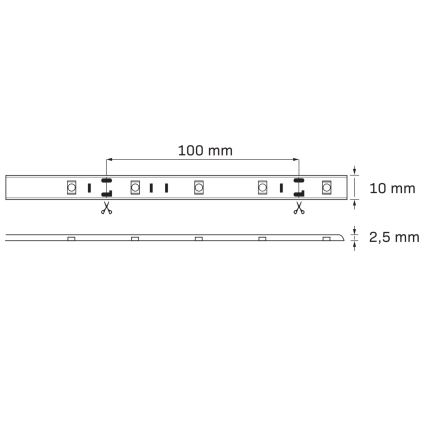 LED RGB dæmpbar udendørs LED-strimmel 5m LED/14W/12V IP65 + fjernbetjening