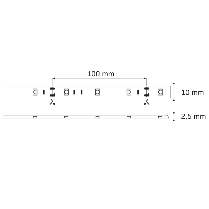 LED RGB dæmpbar udendørs LED-strimmel 5m LED/14W/12V IP65 + fjernbetjening