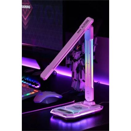 LED RGB Genopladelig bordlampe m. touch-funktion dæmpbar med trådløs opladning LED/7,5W/5V 2700-5300K hvid