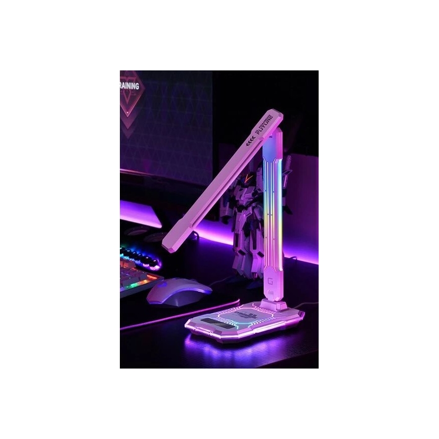 LED RGB Genopladelig bordlampe m. touch-funktion dæmpbar med trådløs opladning LED/7,5W/5V 2700-5300K hvid