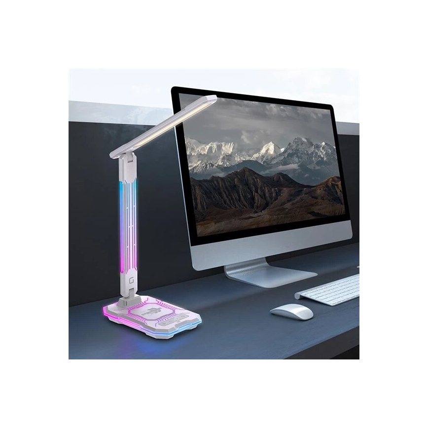LED RGB Genopladelig bordlampe m. touch-funktion dæmpbar med trådløs opladning LED/7,5W/5V 2700-5300K hvid