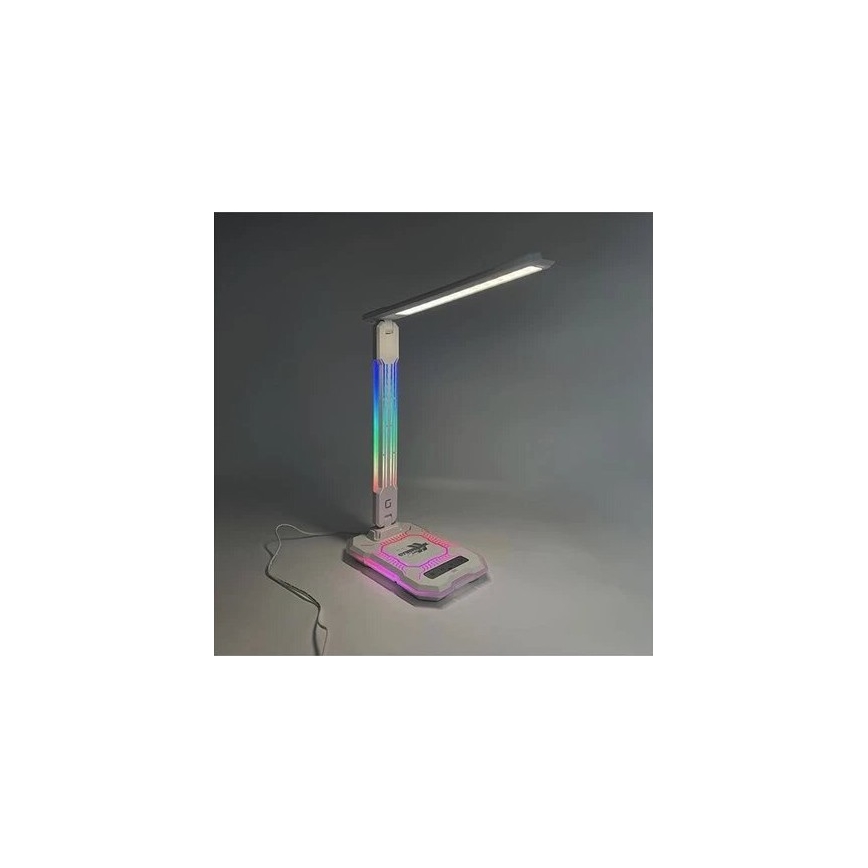 LED RGB Genopladelig bordlampe m. touch-funktion dæmpbar med trådløs opladning LED/7,5W/5V 2700-5300K hvid