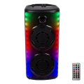LED RGB Genopladelig højttaler med mikrofon 600W/2400 mAh + fjernbetjening