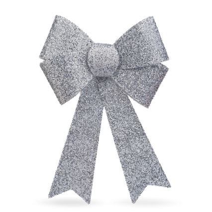 LED RGB juledekoration 11xLED/3xLR44 40x30 cm med sølvsløjfe