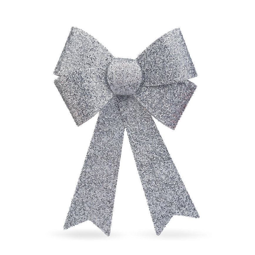 LED RGB juledekoration 11xLED/3xLR44 40x30 cm med sølvsløjfe