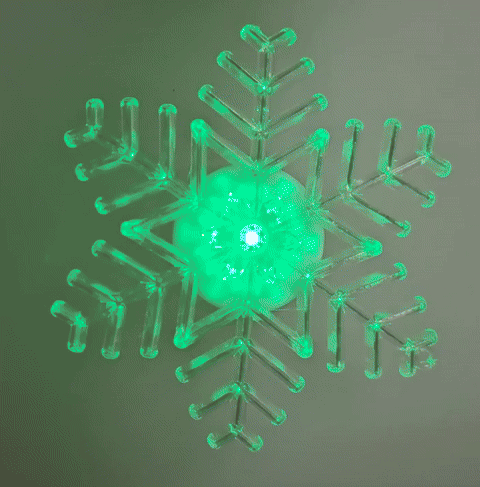 LED RGB juledekoration med sugekop LED/3xLR44 snefnug