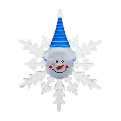 LED RGB Juledekoration med sugekop LED/3xLR44 snemand rød/blå/grøn