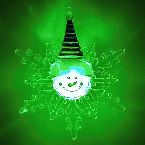 LED RGB Juledekoration med sugekop LED/3xLR44 snemand rød/blå/grøn