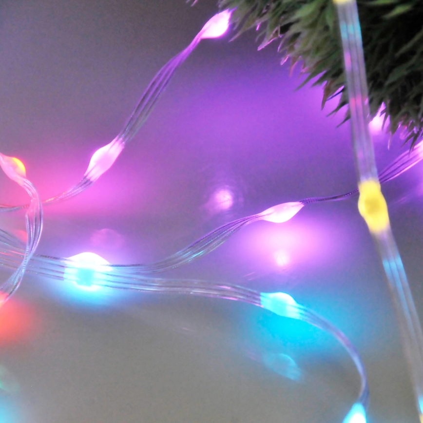 LED RGB julekæde LED/10W/5V 10 m USB + fjernbetjening