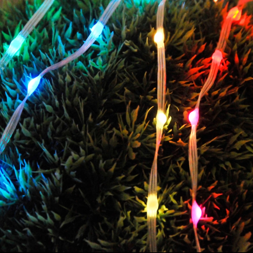 LED RGB julekæde LED/10W/5V 10 m USB + fjernbetjening