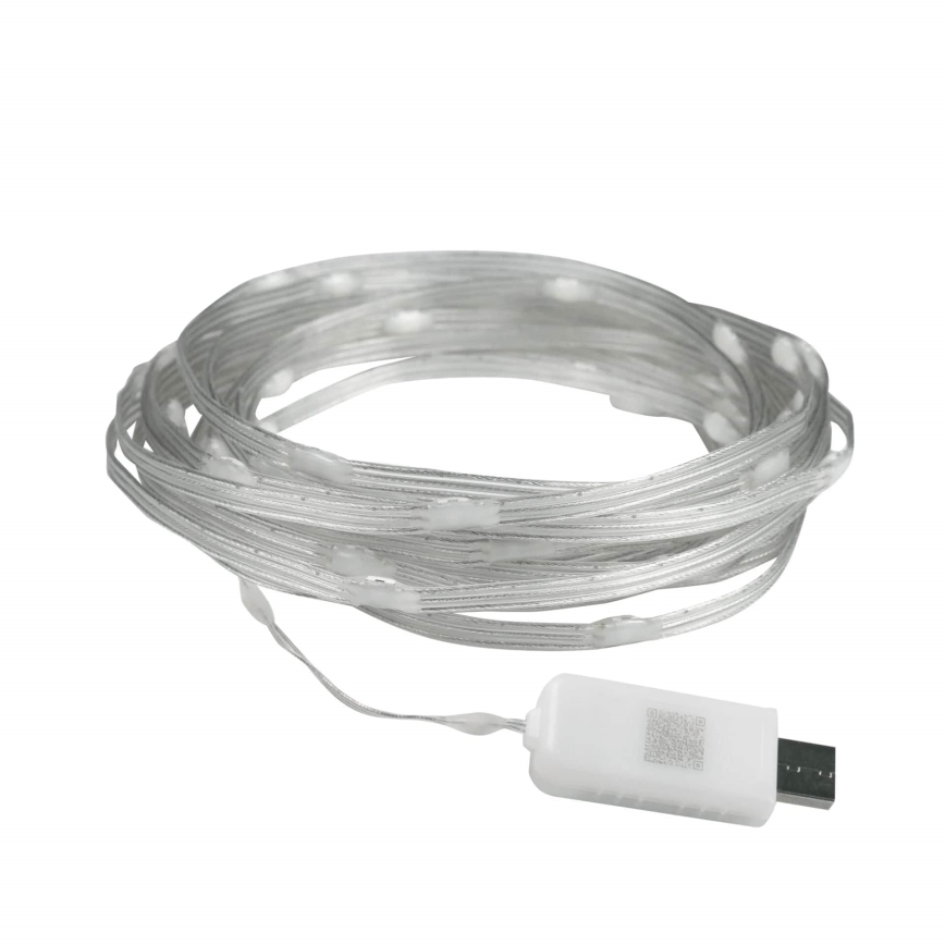 LED RGB julekæde LED/10W/5V 10 m USB + fjernbetjening