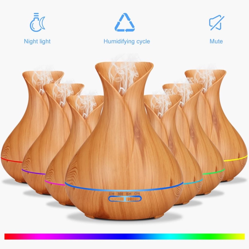LED RGB Luftfugter og ionisator 400 ml