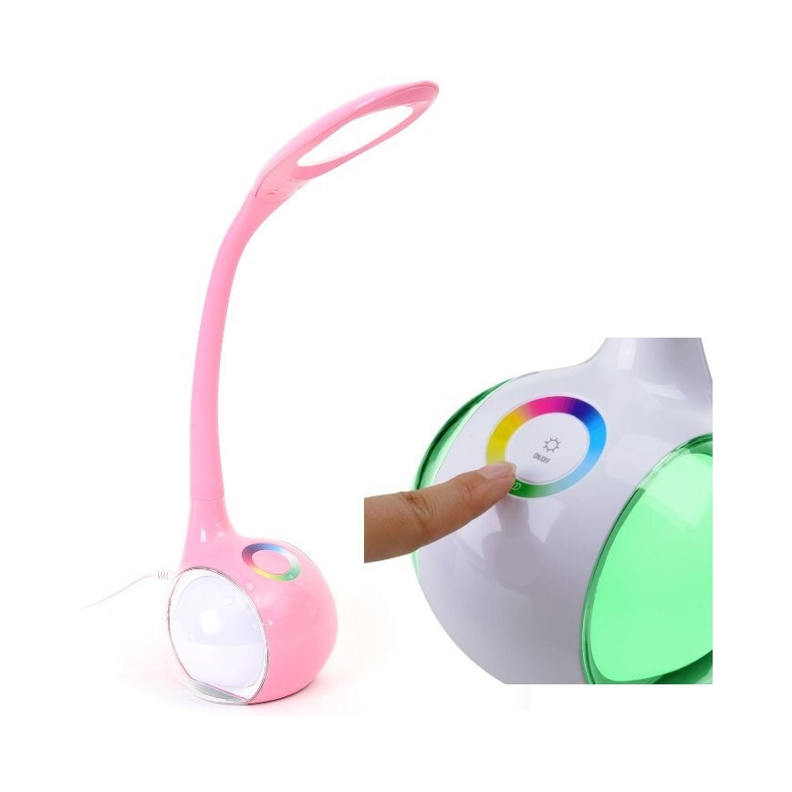 LED RGB Lysdæmpende bordlampe LED/7W/230V lyserød