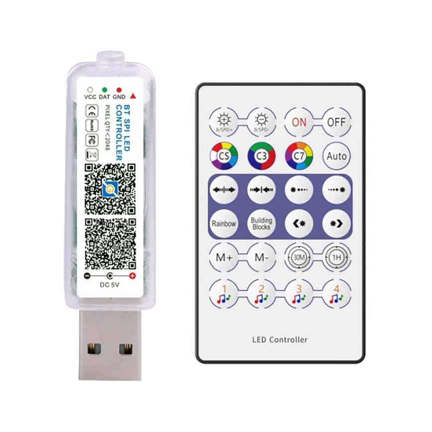 LED RGB lyskæde LED/10W/5V 10 m USB + fjernbetjening