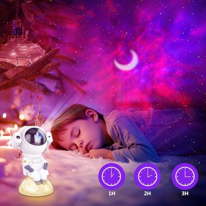 LED RGB-projektor 3-i-1 LED/5W/5V 3000/4000/6000K astronaut + fjernbetjening