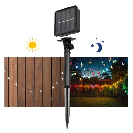 LED RGB Solarlampe kæde 50xLED/0,12W/1,2V 1xAA IP44 600 mAh