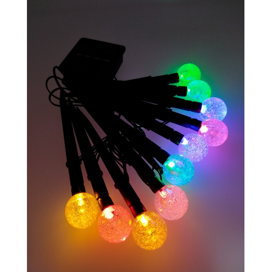 LED RGB solcellelampe 10xLED/1,2V 300 mAh IP44 sort