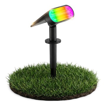 LED RGB solcellelampe 2-i-1 LED/3,7 V 1200 mAh IP54 sort