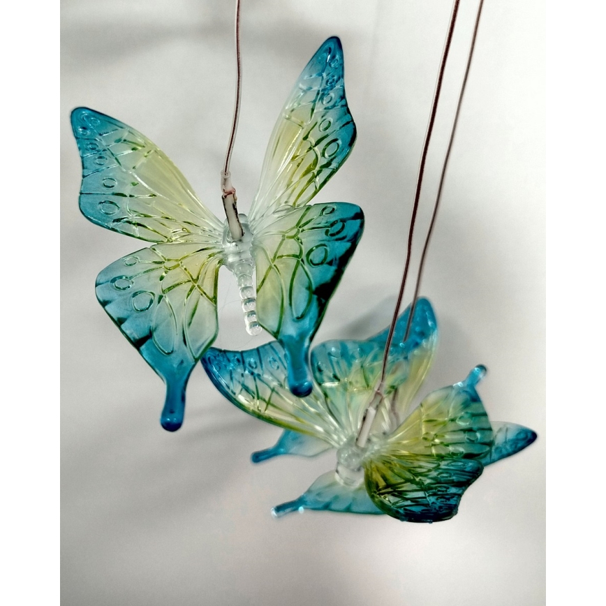 LED RGB solcellelampe 6xLED/1,2V 300 mAh IP44 sommerfugl