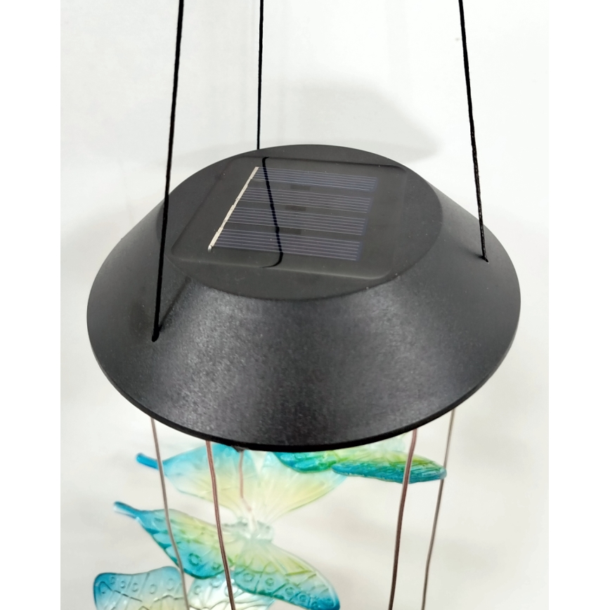 LED RGB solcellelampe 6xLED/1,2V 300 mAh IP44 sommerfugl